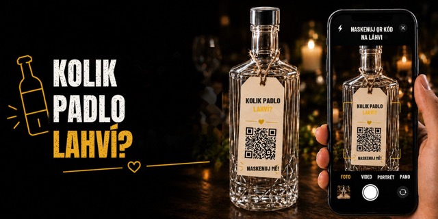 Hra „Kolik padlo lahví?“ — QR visačka na lahvi