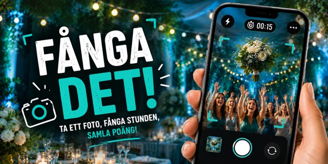 Leken ”Fånga det!” — fotoutmaning med brudbuketten