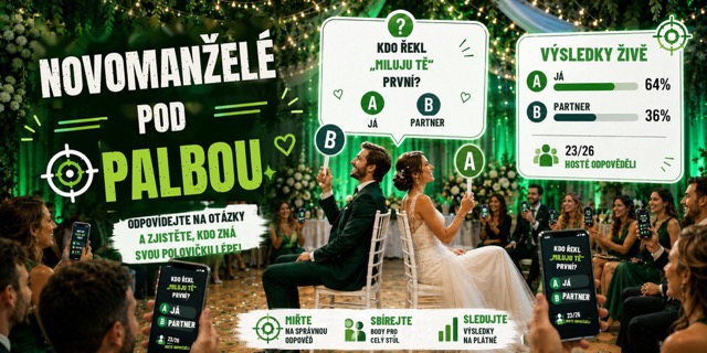 Hra „Novomanželé pod palbou“ — živý kvíz o novomanželích