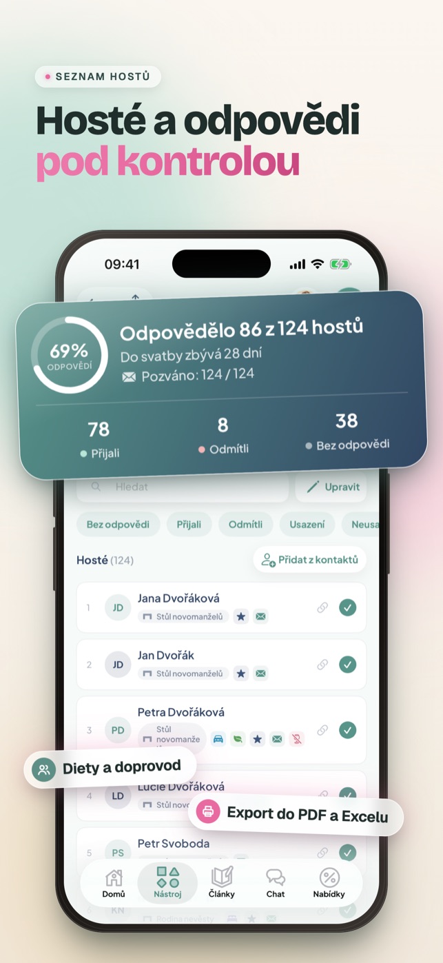 Zasedací pořádek přetažením ve Wevowly