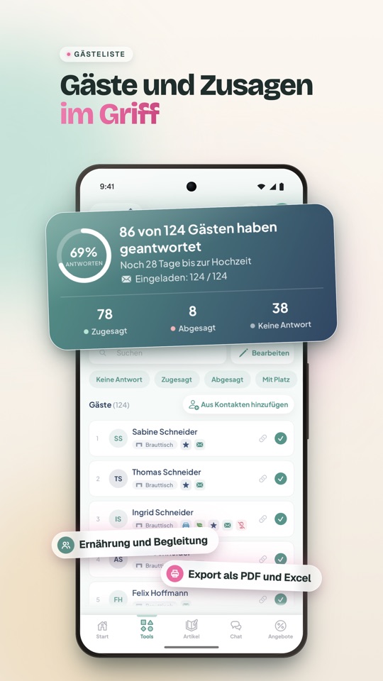 Sitzplan — Gäste platzieren ohne Zettel (Android)