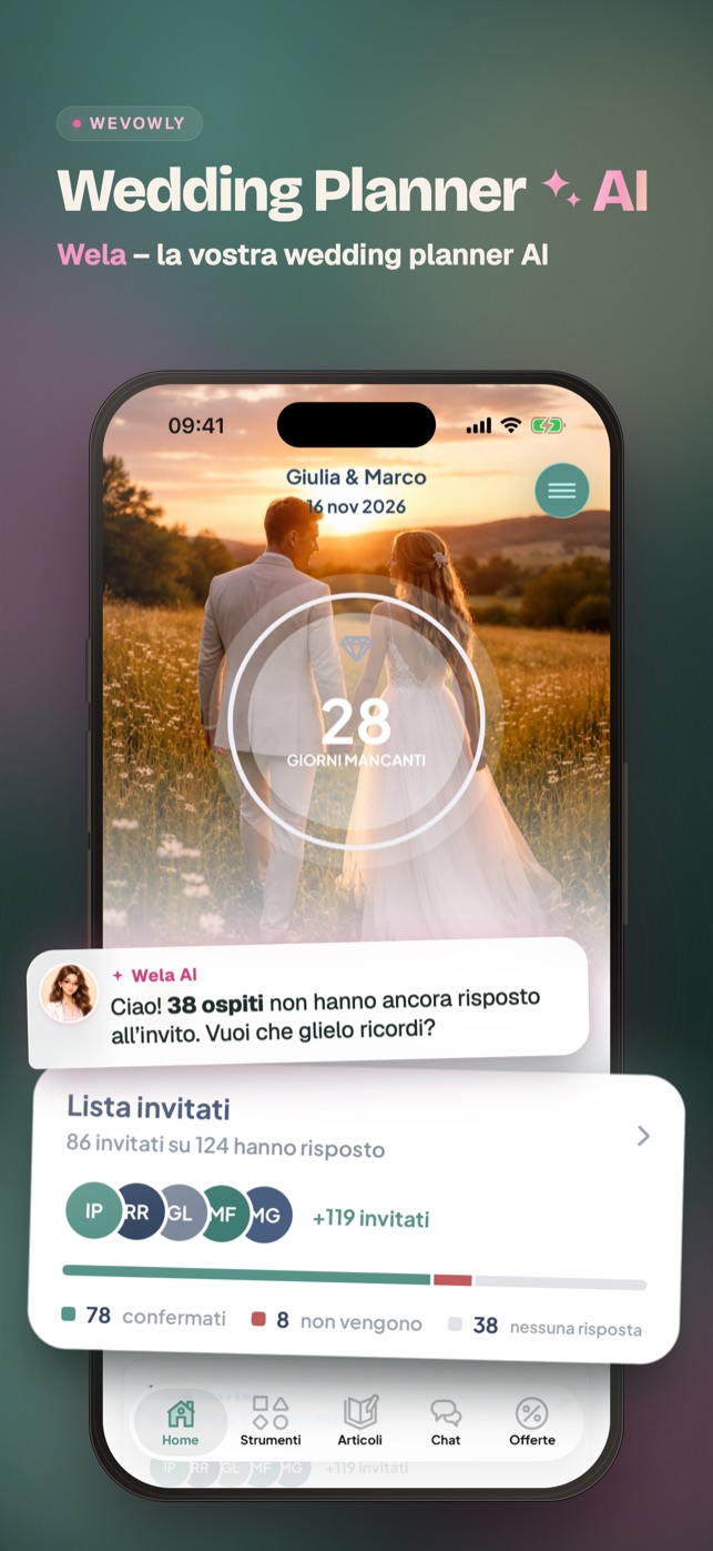 Schermata iniziale di Wevowly con il conto alla rovescia