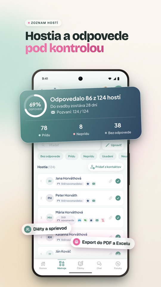 Zasadací poriadok — usaďte hostí bez papierov (Android)